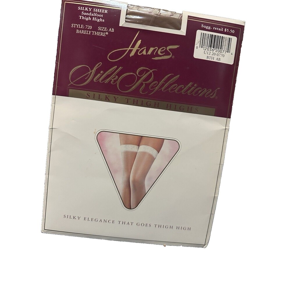 Hanes Silk Reflections Barely There Thigh Highs Size AB